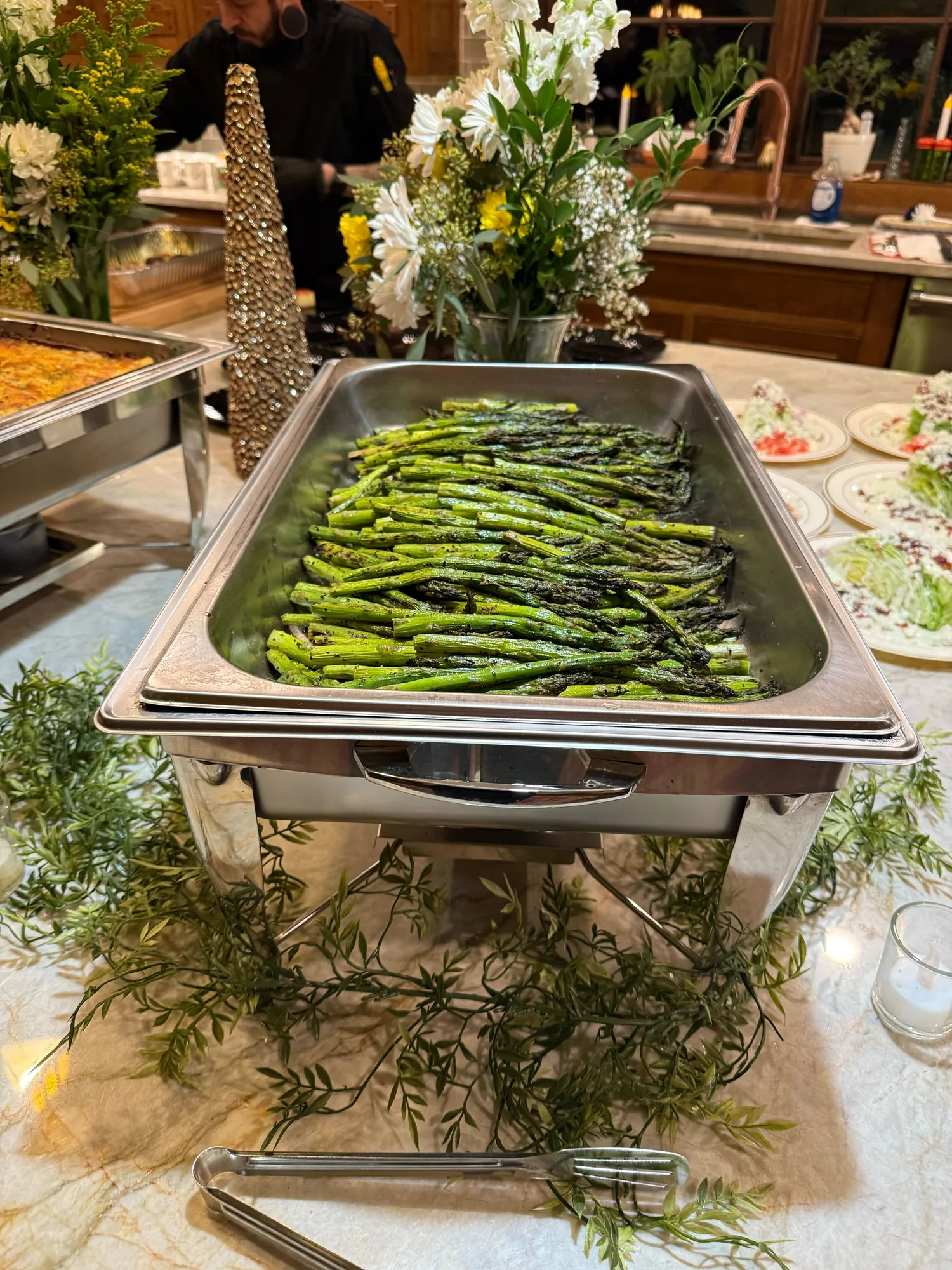 Fresh grilled asparagus close-up